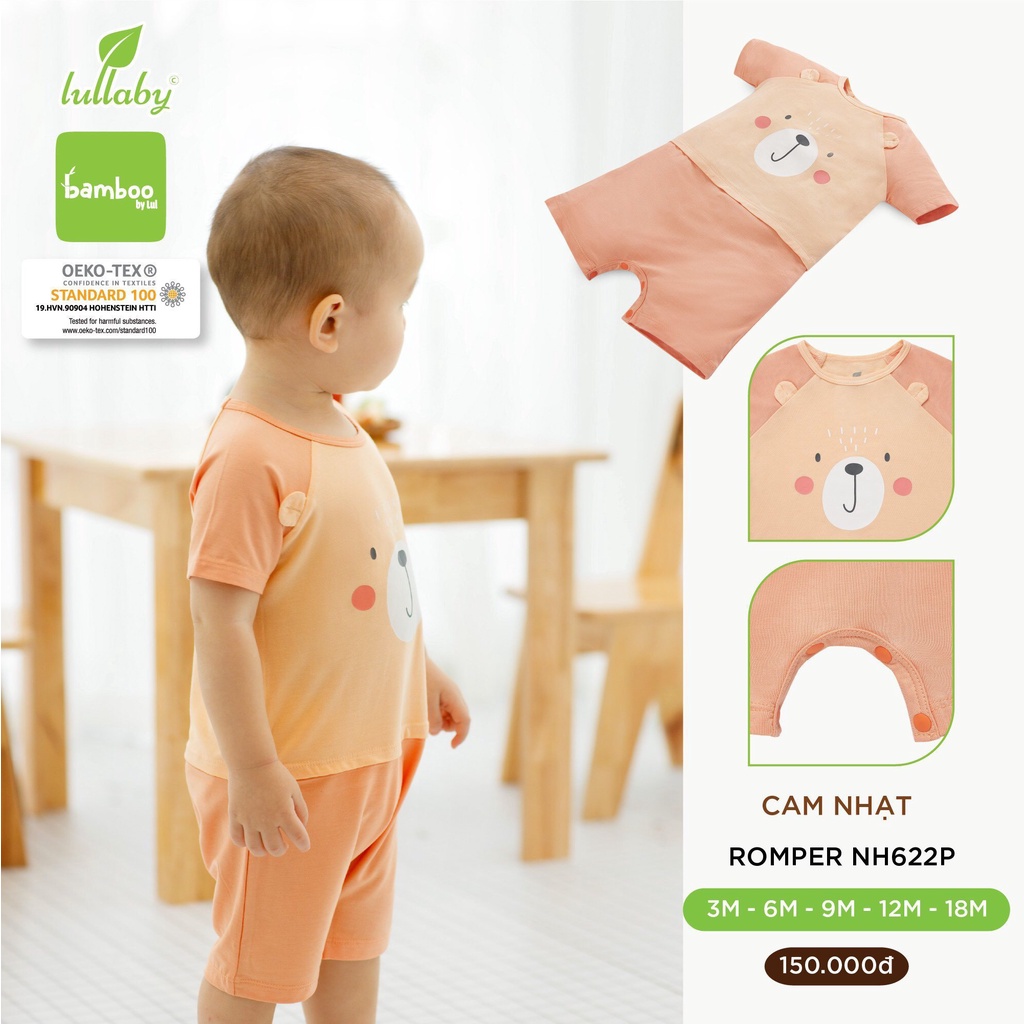 [CHÍNH HÃNG] Bộ Romper raglan sợi tre cao cấp an toàn cho bé họa tiết trẻ em Lullaby