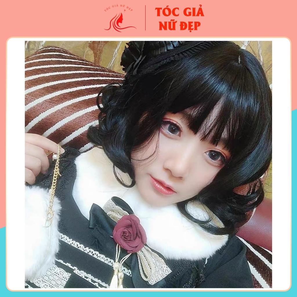 Tóc giả nữ giá rẻ trung niên 😋FREESHIP😋 Tóc giả nguyên đầu xoăn ngắn mẫu mới 20cm, D3038
