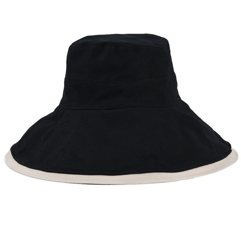 Nón Tai Bèo Rộng Vành Màu Sắc Tương Phản Thời Trang Đi Biển Cho Nữ