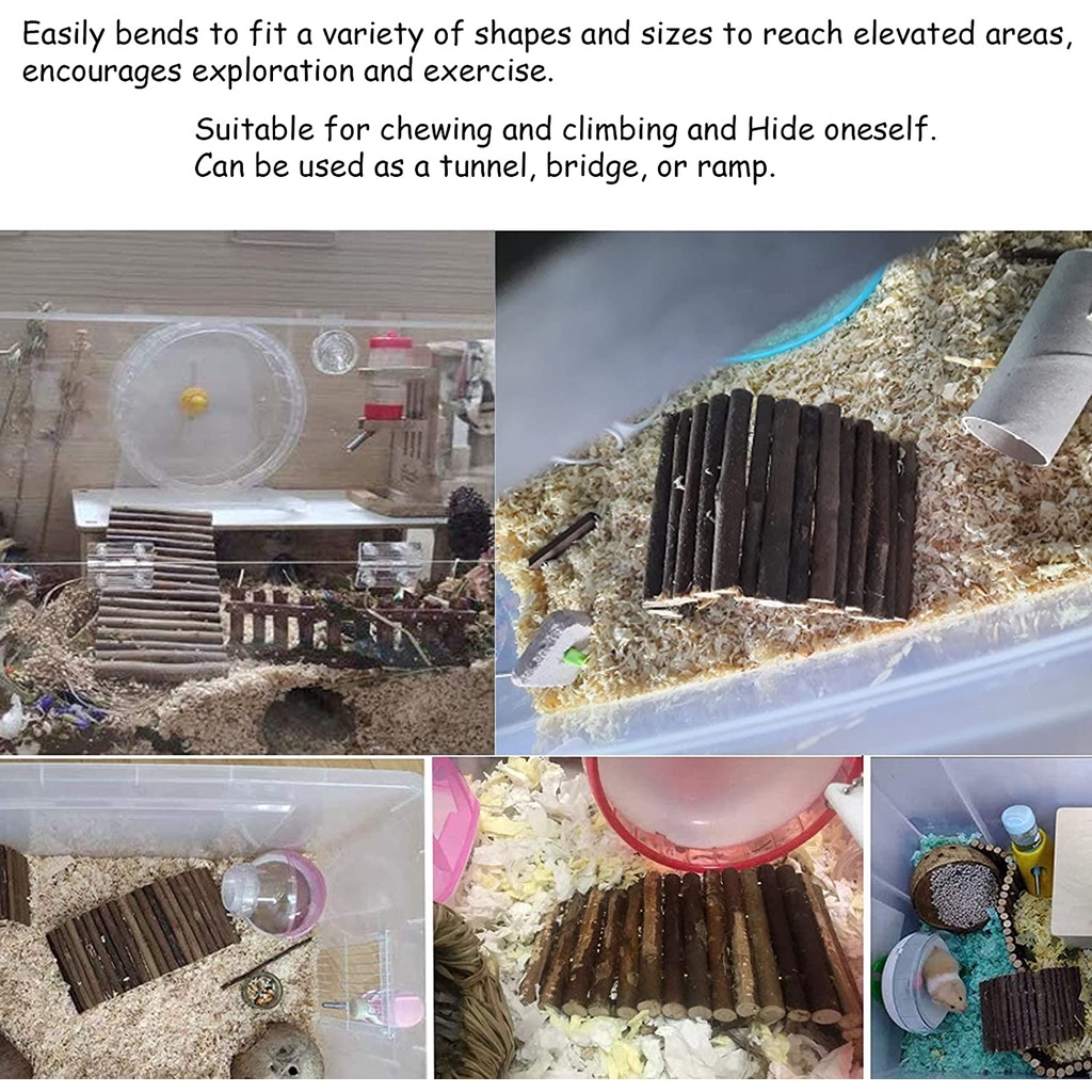 Thang gỗ uốn đa năng , đồ chơi  trang trí chuồng cho Hamster