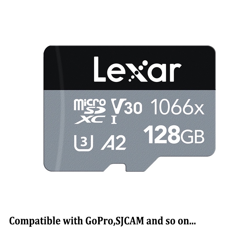 DJI Thẻ Nhớ Lexar 1066x 128GB / 64GB Class 10 Lên Đến 160MB / s Micro SD A2 U3 V30 TF Cho Gopro 7 / 8 / 9 / 10 / 11 SJCAM Insta360