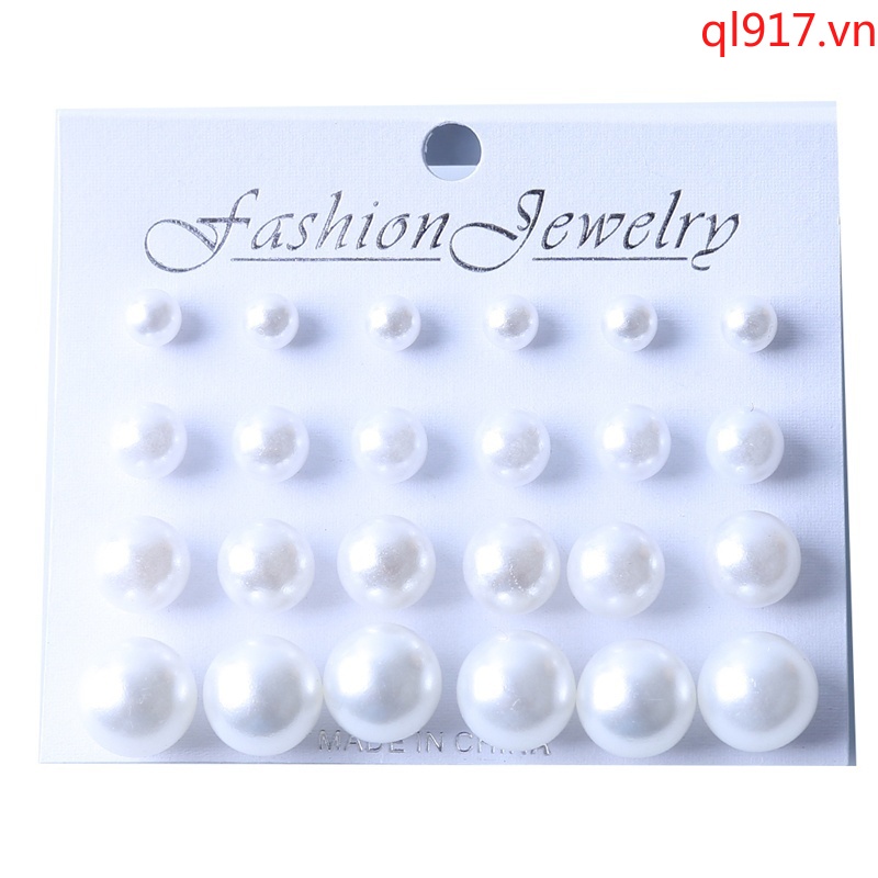 Bộ Bông Tai Đính Ngọc Trai Bằng Thép Không Gỉ Thiết Kế Đơn Giản Thời Trang