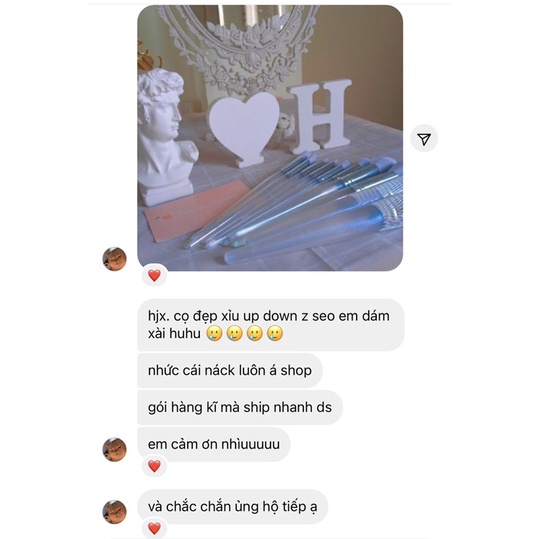 Bộ cọ 10 cây hologram tím pastel