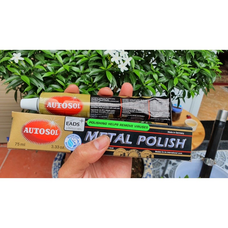 Tuýp 75ml-100g Kem đánh bóng kim loại AUTOSOL METAL POLISH 100g-75ml Vỏ tiếng Anh