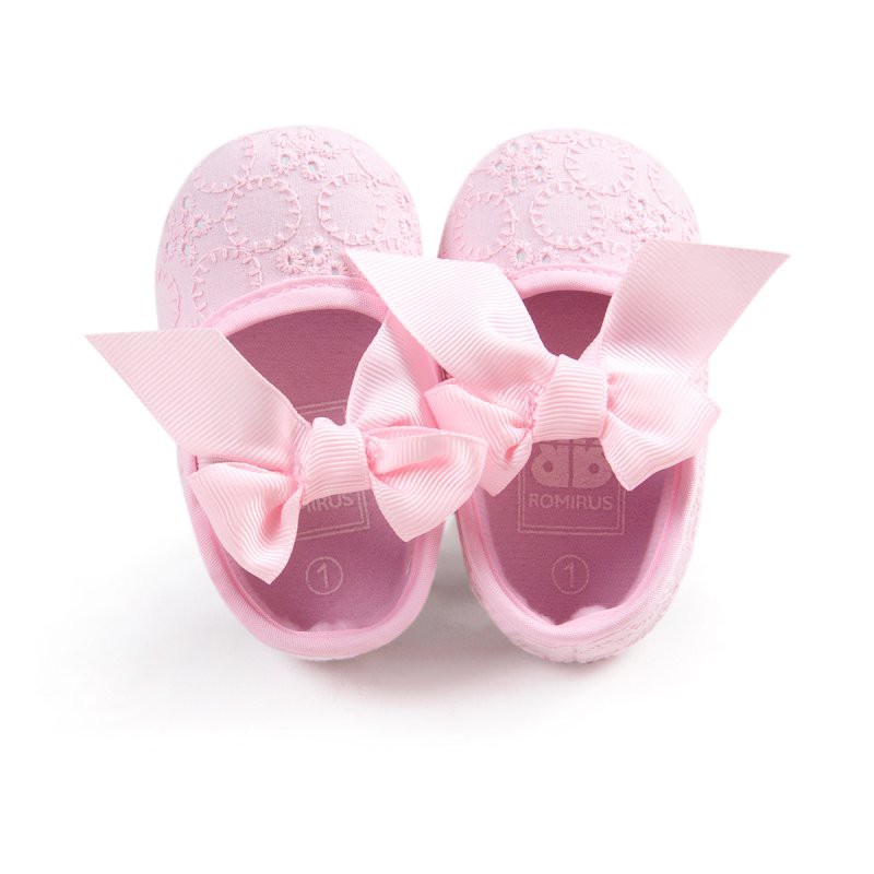 Giày cotton thắt nơ bướm xinh xắn cho bé gái