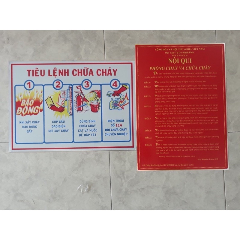 Combo bình bột 8kg có tem kiểm định và 2 tấm nội quy tiêu lệnh pccc/ Thiết bị chữa cháy