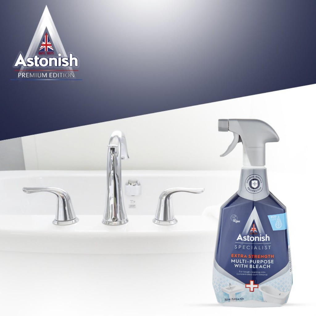 Vệ sinh nhà tắm ASTONISH tẩy vết bẩn ố vàng cặn canxi thiết bị nhà tắm bồn rửa mặt bồn tắm nền gạch tường C6780