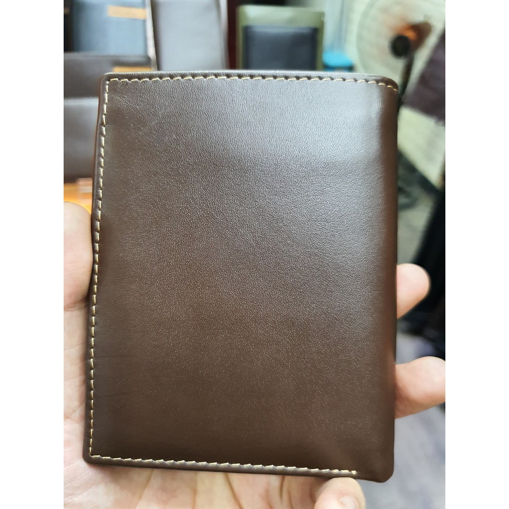 Ví da nam bóp da nam dáng đứng FTT Leather da bò thật 100% bảo hánh chính hãng