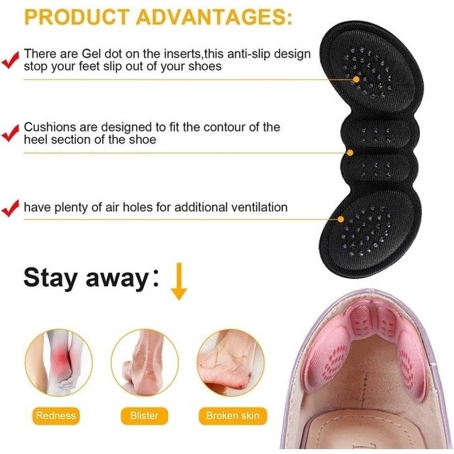 Miếng lót giày,Miếng lót gót giày bảo vệ gót sau 4D cao cấp, chống thốn và trầy chân - lót giày giá sỉ