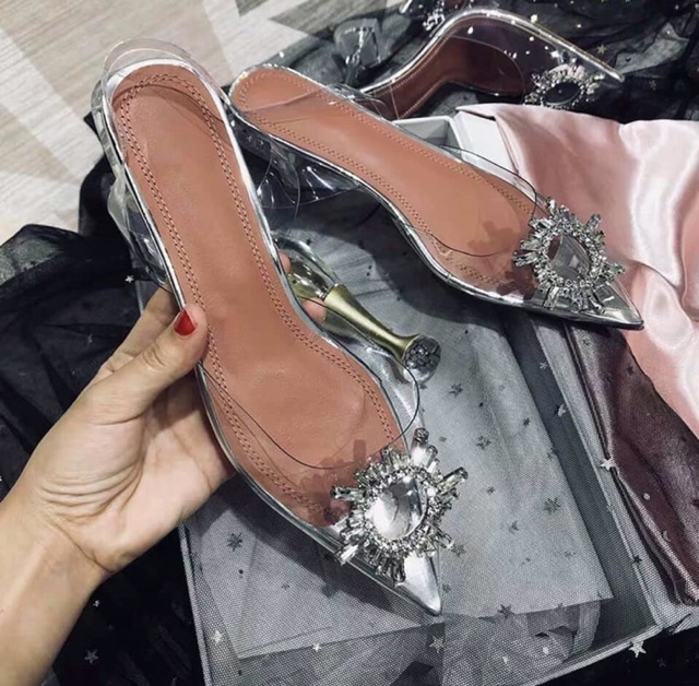 [FREE SHIP ĐƠN TỪ 150k] GIÀY CAO GÓT QUAI TRONG ĐÁ TRÒN CÔNG CHÚA BAO NÀNG MONG ƯỚC