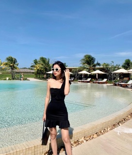 ĐẦM ĐEN BODY ĐUÔI CÁ MỘT VAI