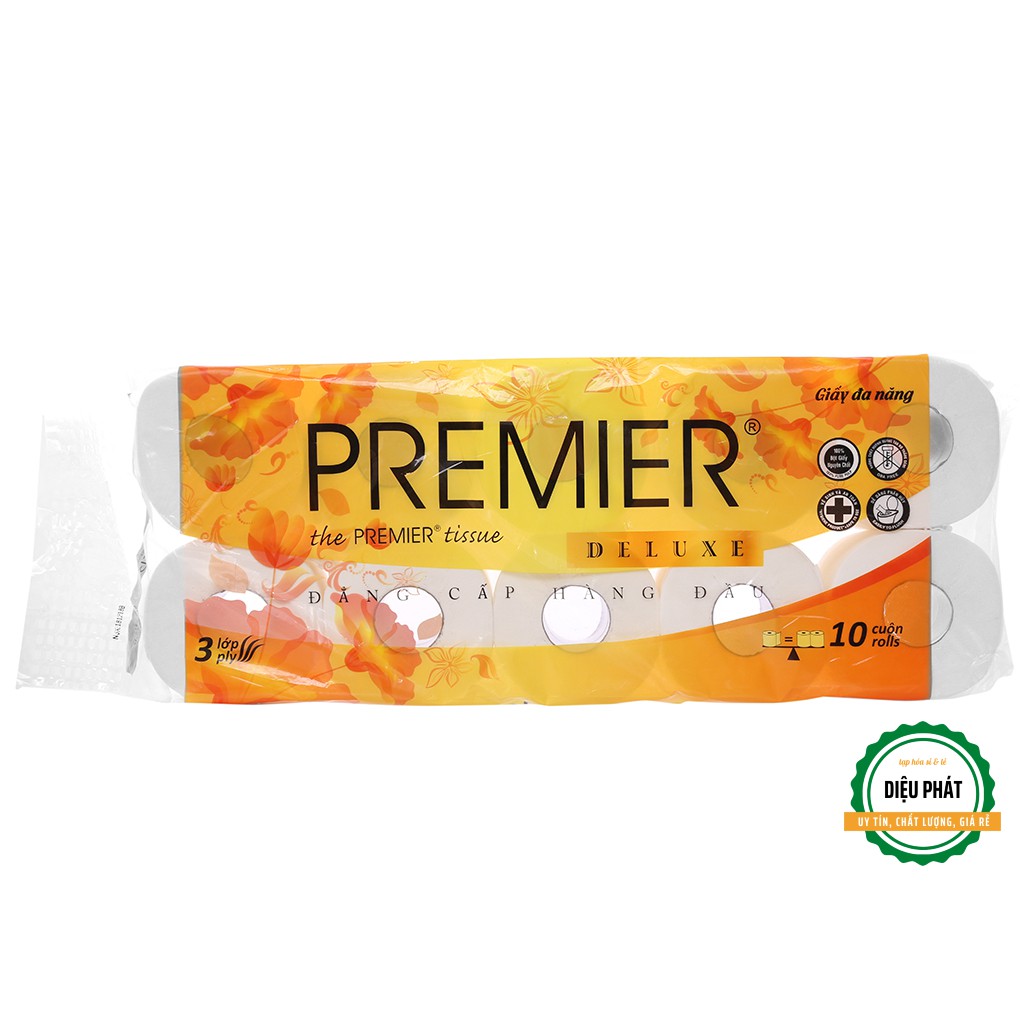 ⚡️ Giấy Vệ Sinh PREMIER Deluxe 10 Cuộn 3 Lớp