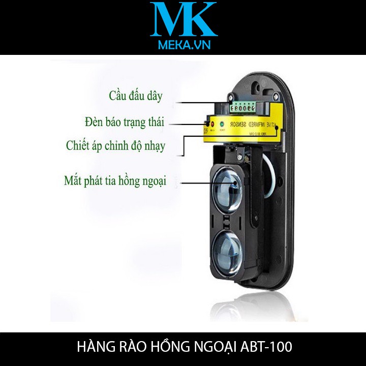 HÀNG RÀO HỒNG NGOẠI ABT-100 CÓ ĐẾ KIM LOẠI