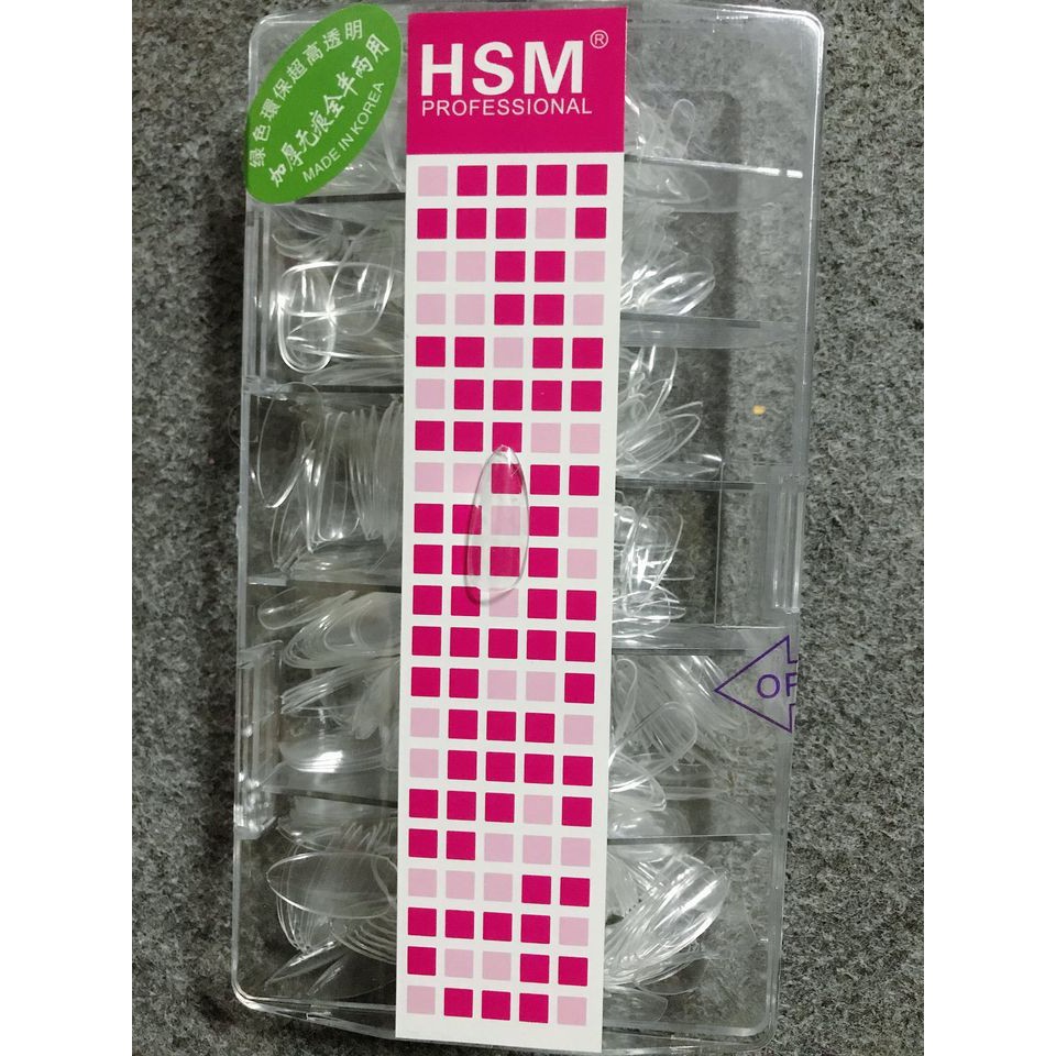 Móng úp HSM , hộp 500 móng form nhọn, bầu, vuông, thang