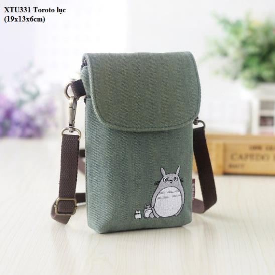 XẢ HÀNG XTU331 Túi nhỏ đeo chéo Totoro xinh xắn (Màu lục)