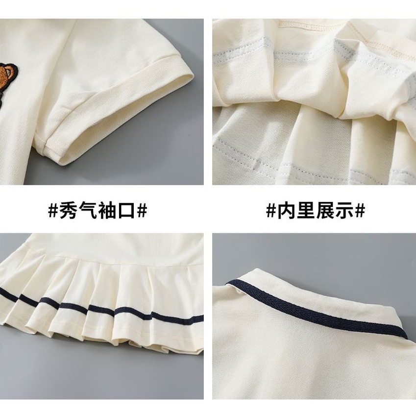 Set Áo Thun Polo Ngắn Tay Và Quần Short Thời Trang Mùa Hè Mới Cho Bé Gái