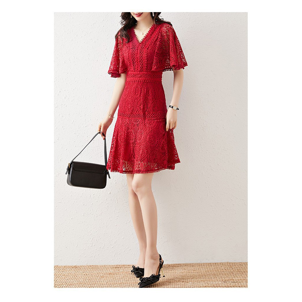 2004407 Đầm dự tiệc ren đuôi cá cao cấp hàng nhập - giá 1.610k