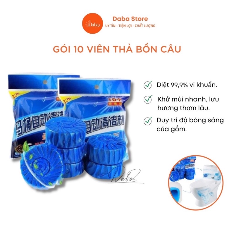 Gói 10 viên thật bồn cầu diệt khẩu tolet lưu hương thơm lâu