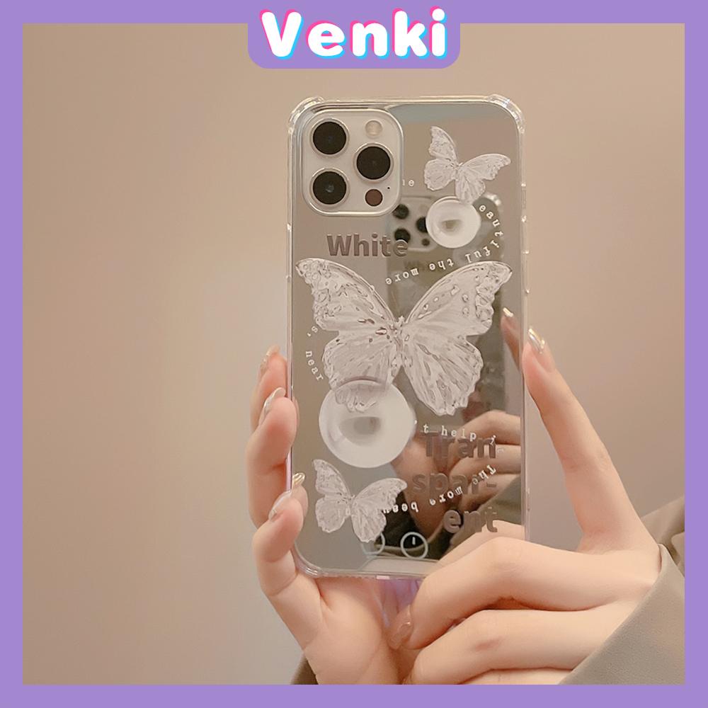 Ốp điện thoại túi khí acrylic tráng gương HD họa tiết bướm thích hợp cho iPhone 11 13 pro max 12 pro max 7 plus xr
