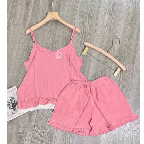 Set Áo 2 Dây Trơn Quần Cộc, Bộ Đũi Hai Dây Mặc Nhà Nhẹ Nhàng, Thoáng Mát, Thấm Hút Mồ Hôi, Bộ Pijama Lụa Mặc Nhà