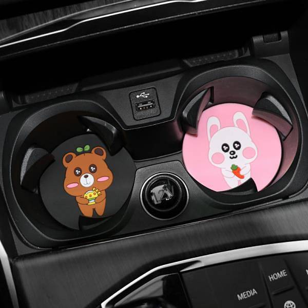 Tấm Lót Cốc Nước Hình Chuột Mickey Dễ Thương Chống Trượt Trang Trí Nội Thất Xe Hơi