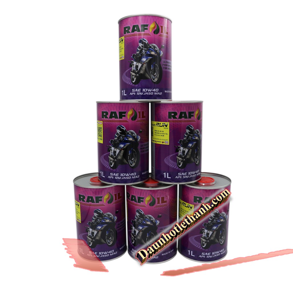 Combo 6 lon nhớt Rafoil 10W40 1000ml Tổng hợp toàn phần – Dùng được cho xe ga và xe số - RAFOIL FULL
