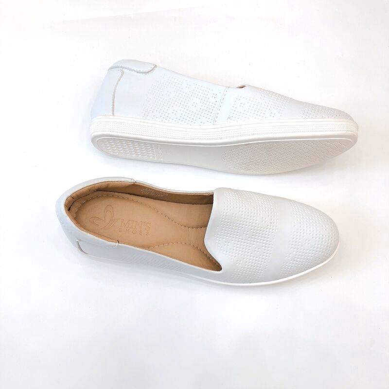 Min's Shoes - Giày Lười Da Thật GL44 TRẮNG