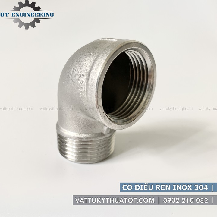 Co Điếu Ren Inox 304 | DN8,DN10,DN15,DN20