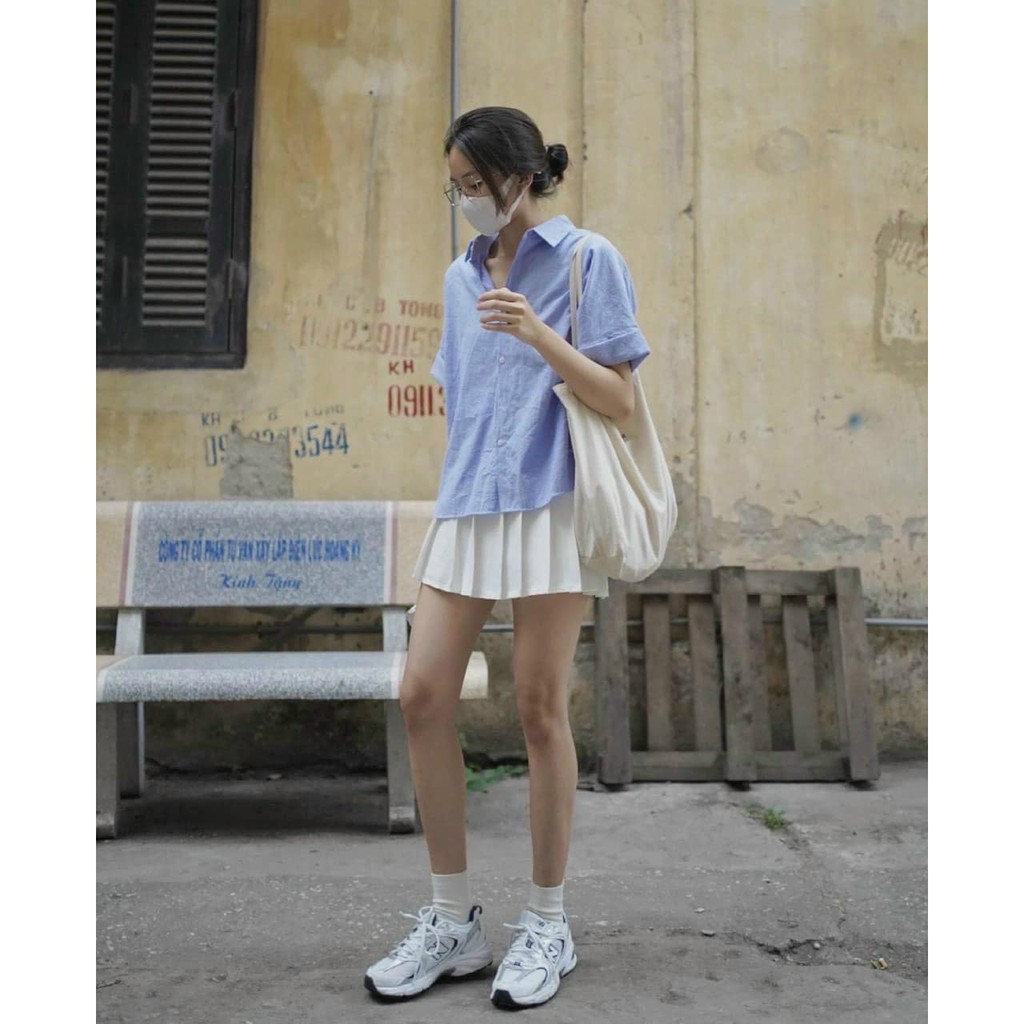 ÁO sơ mi KẺ cài cúc LƯNG 3 màu (Kèm ảnh thật,video)