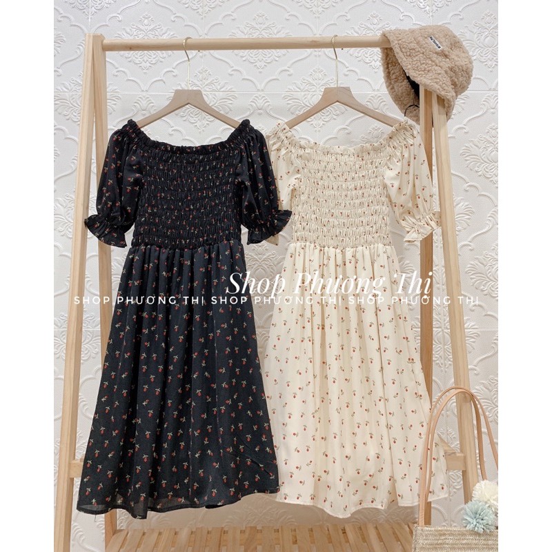 Váy chun eo bèo ngực mặc được hai kiểu - đầm tiểu thư vintage | BigBuy360 - bigbuy360.vn