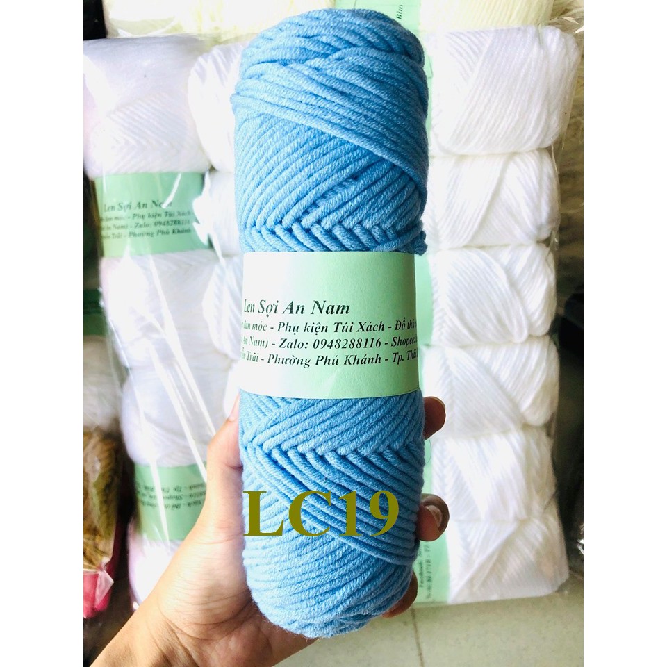 (Bảng 2) Len Cuộn Cotton 3mm - 100gram/cuộn - Len Cuộn Đan Móc