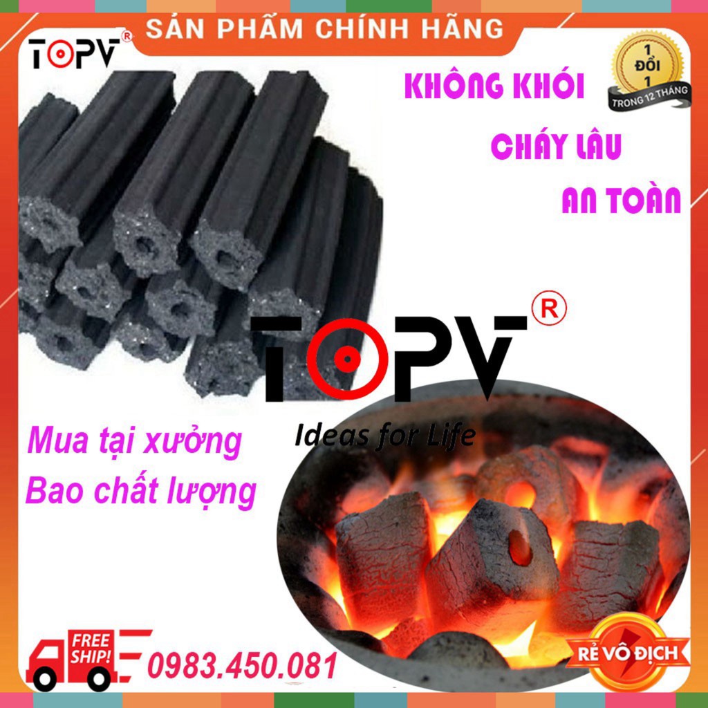 Than Hoa Không Khói 1kg, Than Sạch, Than Gáo Dừa, Than Nướng, Than Không Khói | TopV -mekotech1