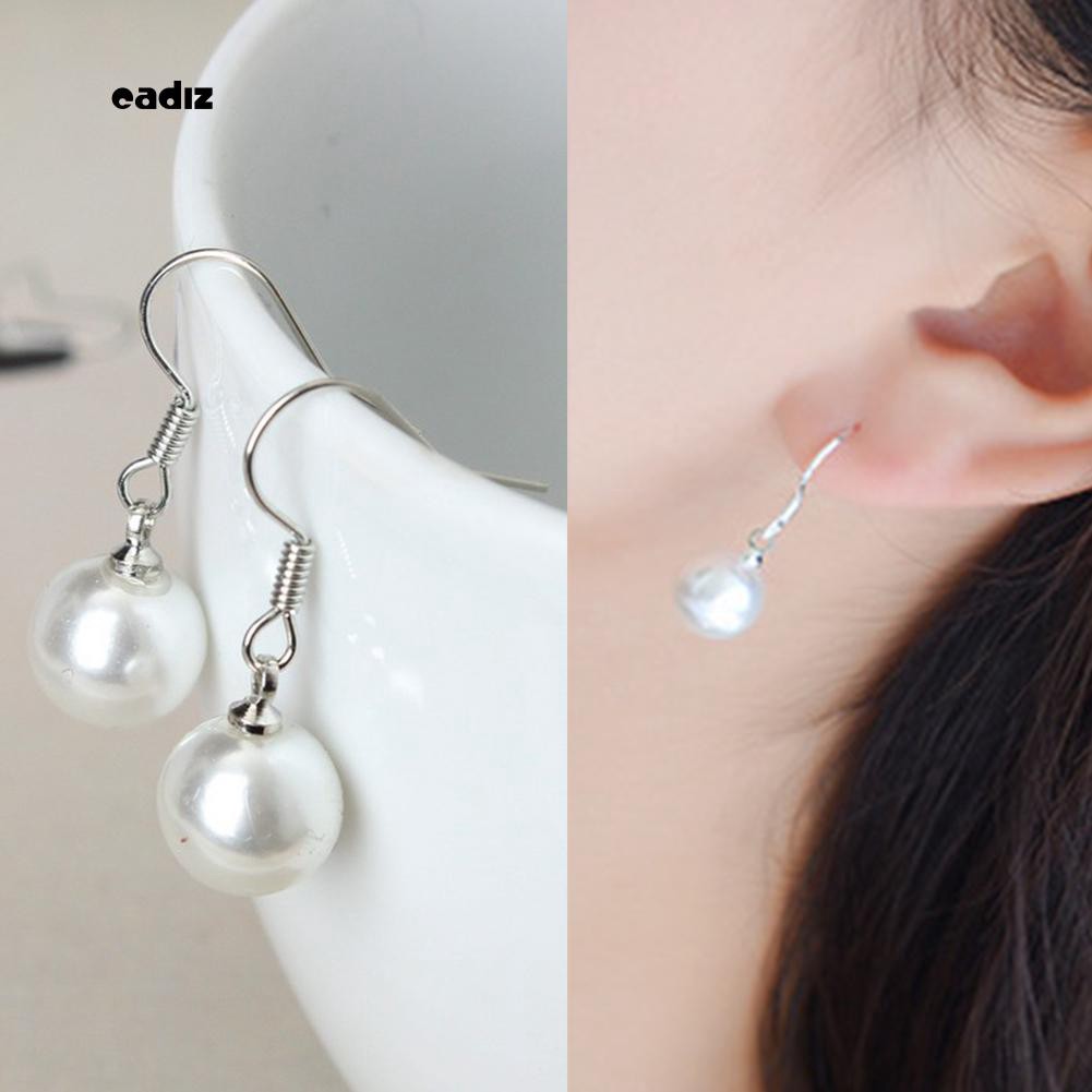 Khuyên tai ngọc trai nhân tạo 8mm thiết kế thanh lịch sang trọng