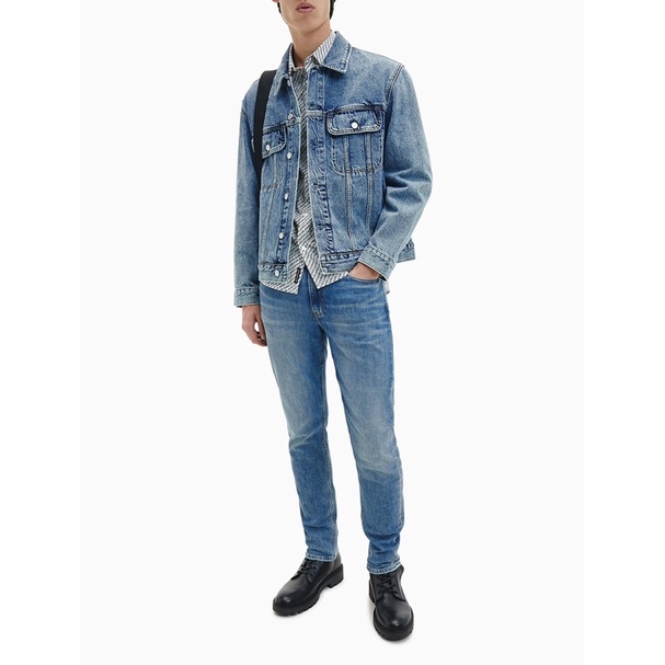 Áo jean calvin klein Mid-Blue Stonewash Denim Jacket size M