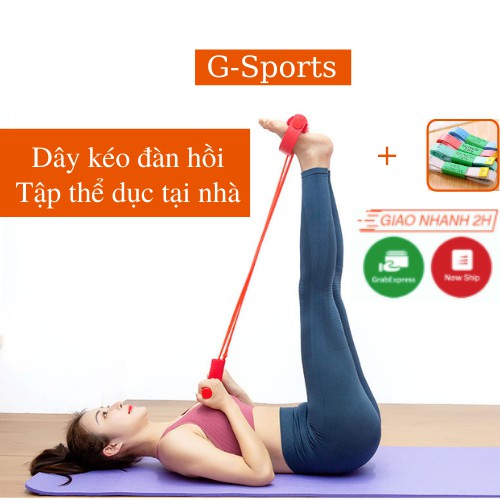 Dây kéo cao su 4 ống đàn hồi dây thể thao tập yoga GYM tập tay bụng tại nhà hiệu quả dẻo dai bền đẹp G-SPORTS