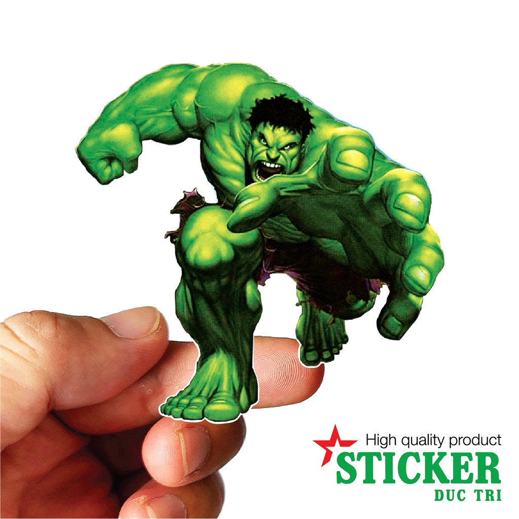 Bộ Sticker HULK, Miếng dán được cắt sẳn có màng bảo vệ chống nước chống trầy.