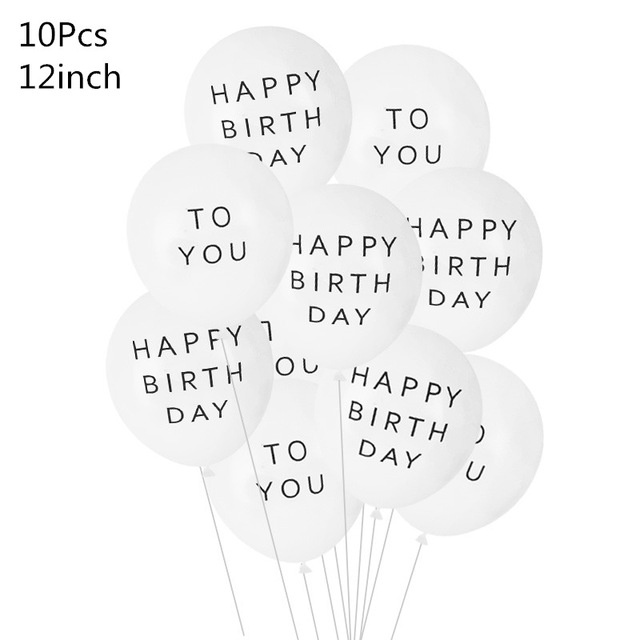 Set 10 Bong Bóng Latex 12 Inch Chúc Mừng Sinh Nhật