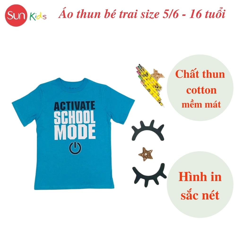 Áo thun bé trai xuất xịn, áo phông cho bé trai, mềm mát, size 5,6-16 tuổi,  - SUNKIDS