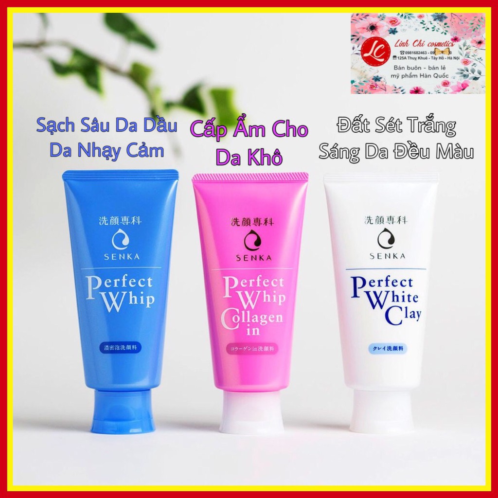 Sữa Rửa Mặt Shiseido Perfect Whip/ White Clay/ Collagen In Cleanser Senka - Nhật Bản