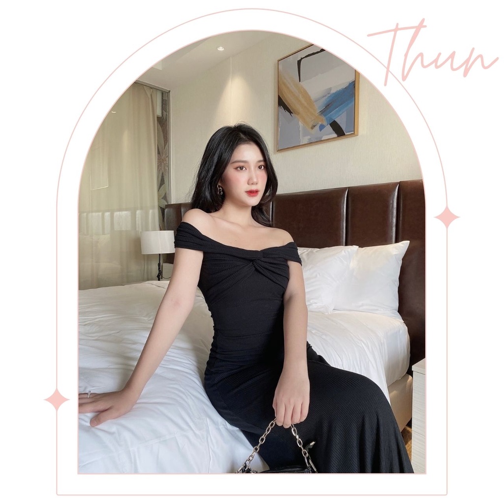 Đầm Dự Tiệc Bẹt Vai Thanh Lịch | BigBuy360 - bigbuy360.vn