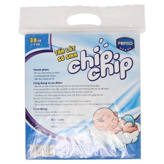Tấm lót sơ sinh Chip chip 30 tờ 3 lớp