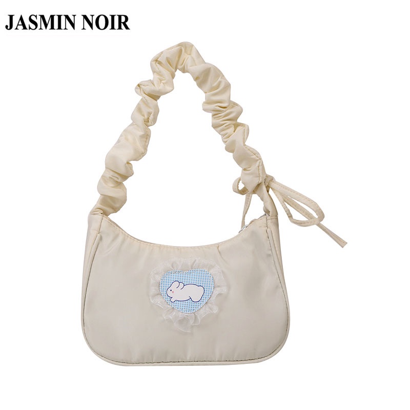 Túi Xách JASMIN NOIR Đeo Vai Chất Liệu Nylon Họa Tiết Hoạt Hình Cho Nữ