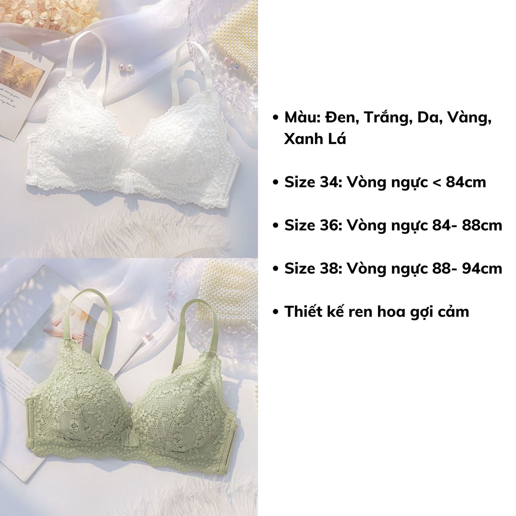 Áo lót nữ ren hoa, áo ngực không gọng sexy quyến rũ JOCOSI A2004