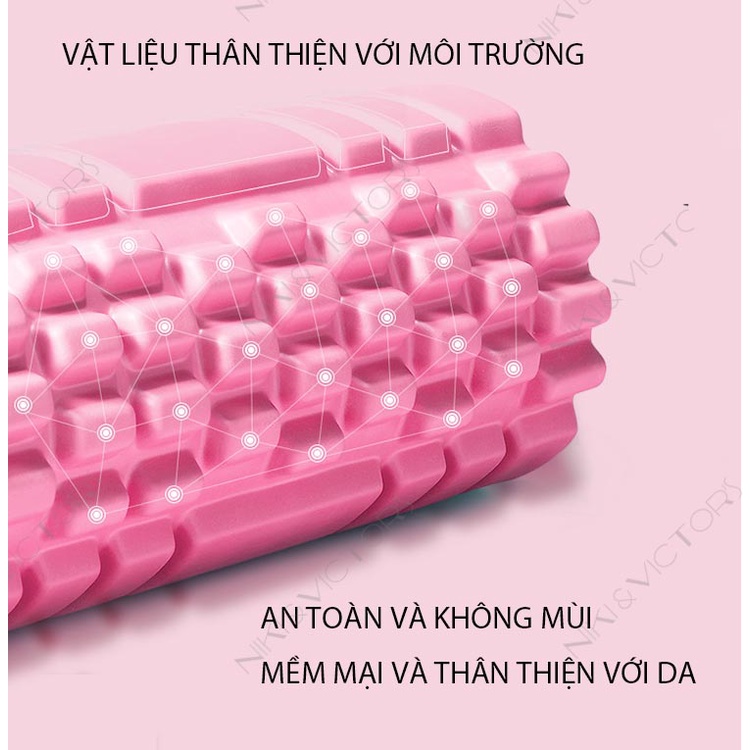 Con Lăn Massage Tập Gym Dãn Cơ Sau Tập Gym Yoga Hàng Chuẩn Cao Cấp 45cm Massage Foarm Roller Thư Giãn Cơ