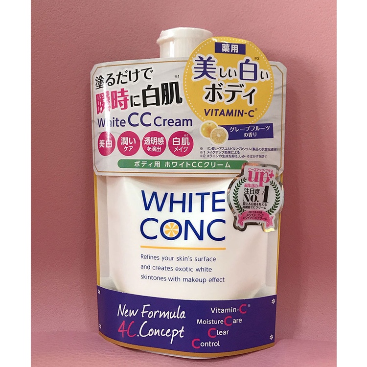 [CHÍNH HÃNG] Sữa dưỡng thể trắng da White Conc Body CC Cream With Vitamin C 200ml