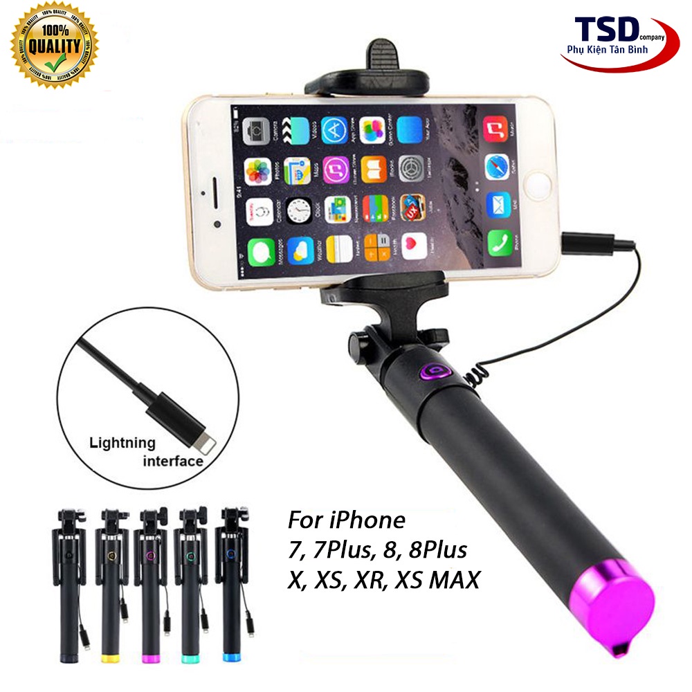 Gậy Tự Sướng, Gậy Selfie Có Nút Bấm Hỗ Trợ Chụp Ảnh, Quay Phim - Có Jack 3.5mm - Nhỏ gọn chắc chắn mang du lịch