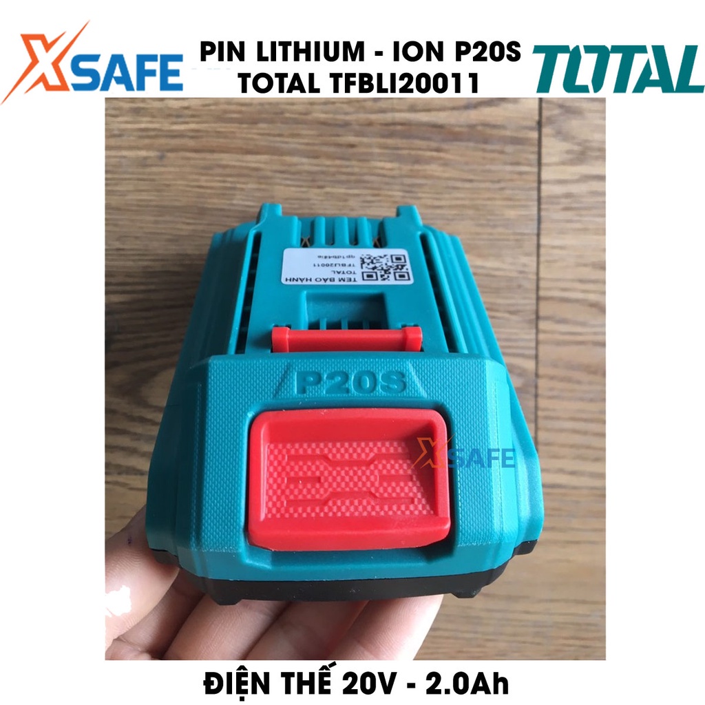 Pin Lithium Ion P20S TOTAL TFBLI20011 20V/2.0Ah dùng cho dòng E20 và P20S, có đèn LED báo pin - xsafe