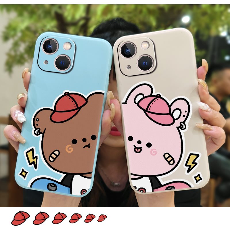 Ốp Điện Thoại Mềm Bảo Vệ Ống Kính Máy Ảnh Họa Tiết Hoạt Hình Cho iphone 13