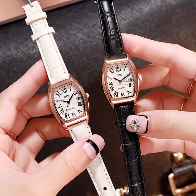 (Hot-ĐH bầu dục) Đồng hồ nữ DZG a5 dây da mặt bầu dục sành điệu | BigBuy360 - bigbuy360.vn