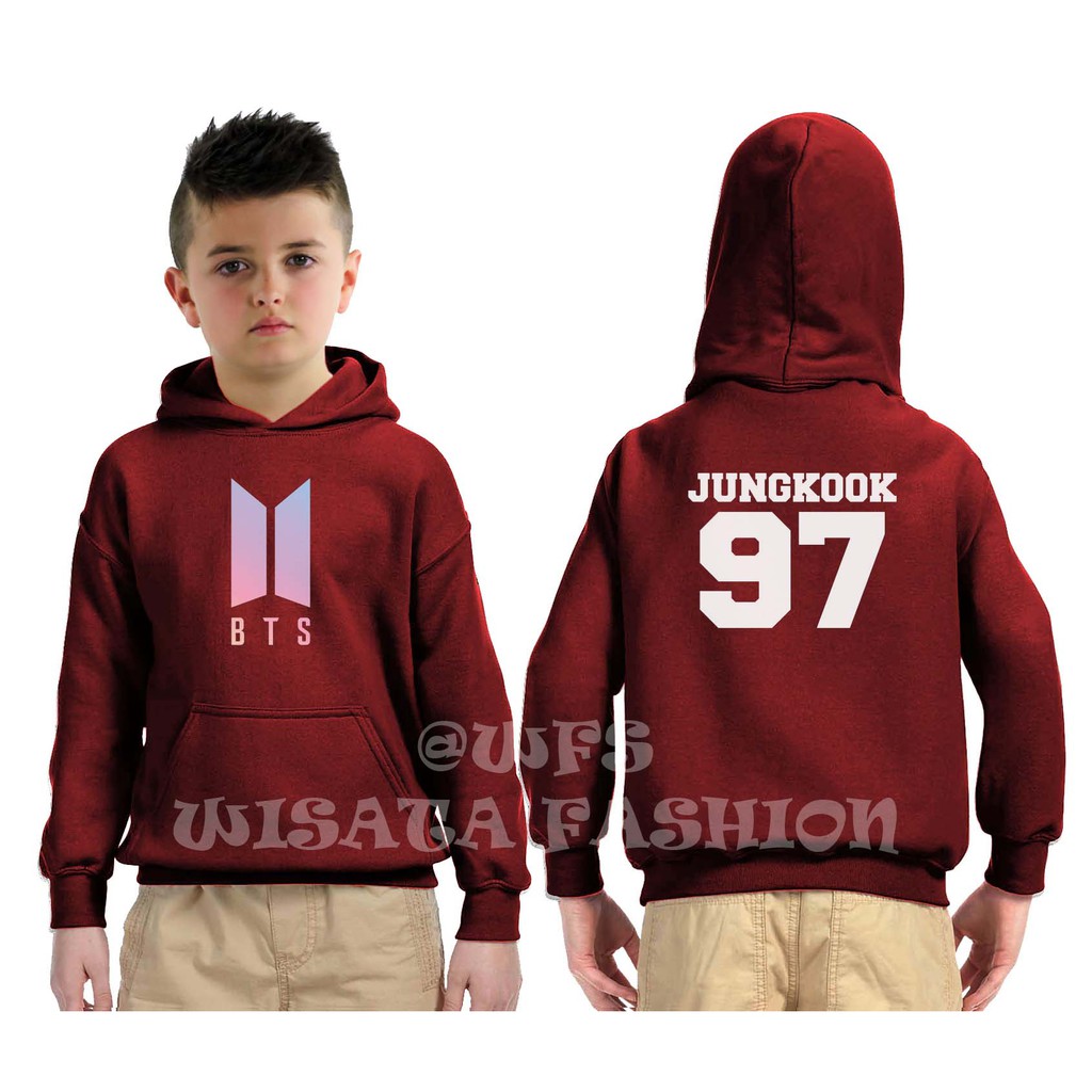 Áo Khoác Hoodie In Hình Bts Jungkook Thời Trang Cho Bé